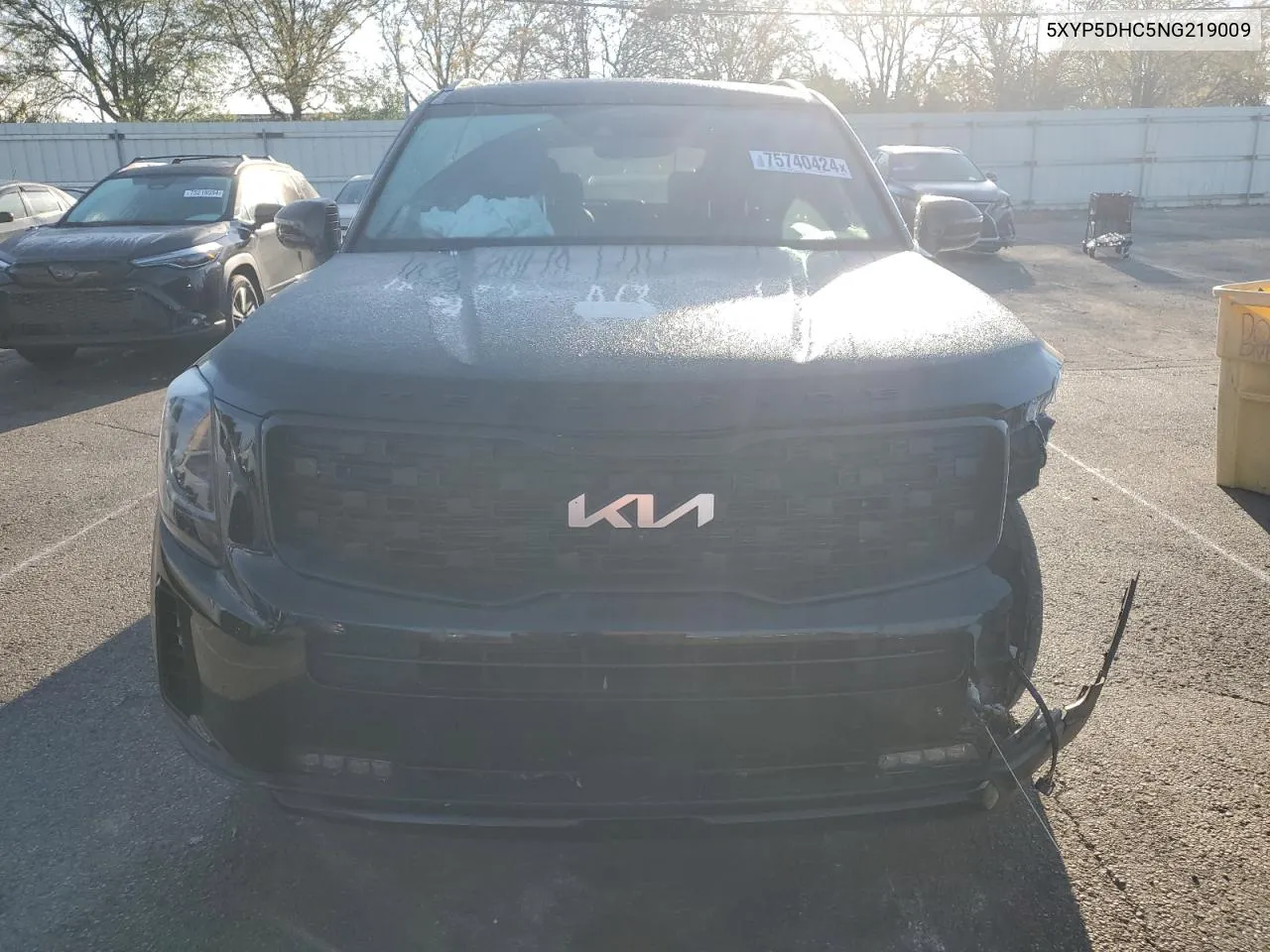 2022 Kia Telluride Sx VIN: 5XYP5DHC5NG219009 Lot: 75740424