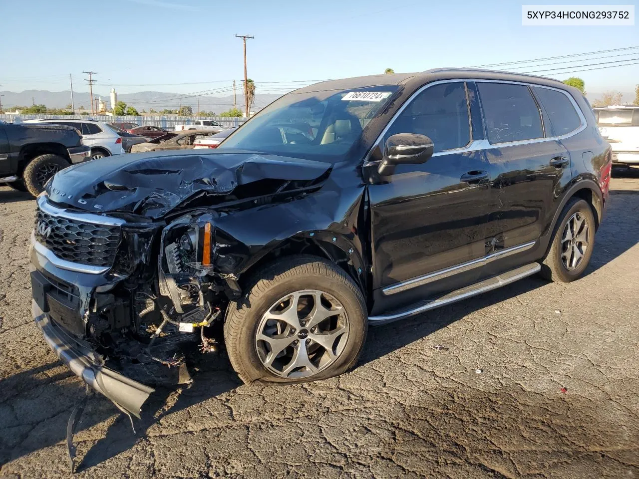 2022 Kia Telluride Ex VIN: 5XYP34HC0NG293752 Lot: 76610724