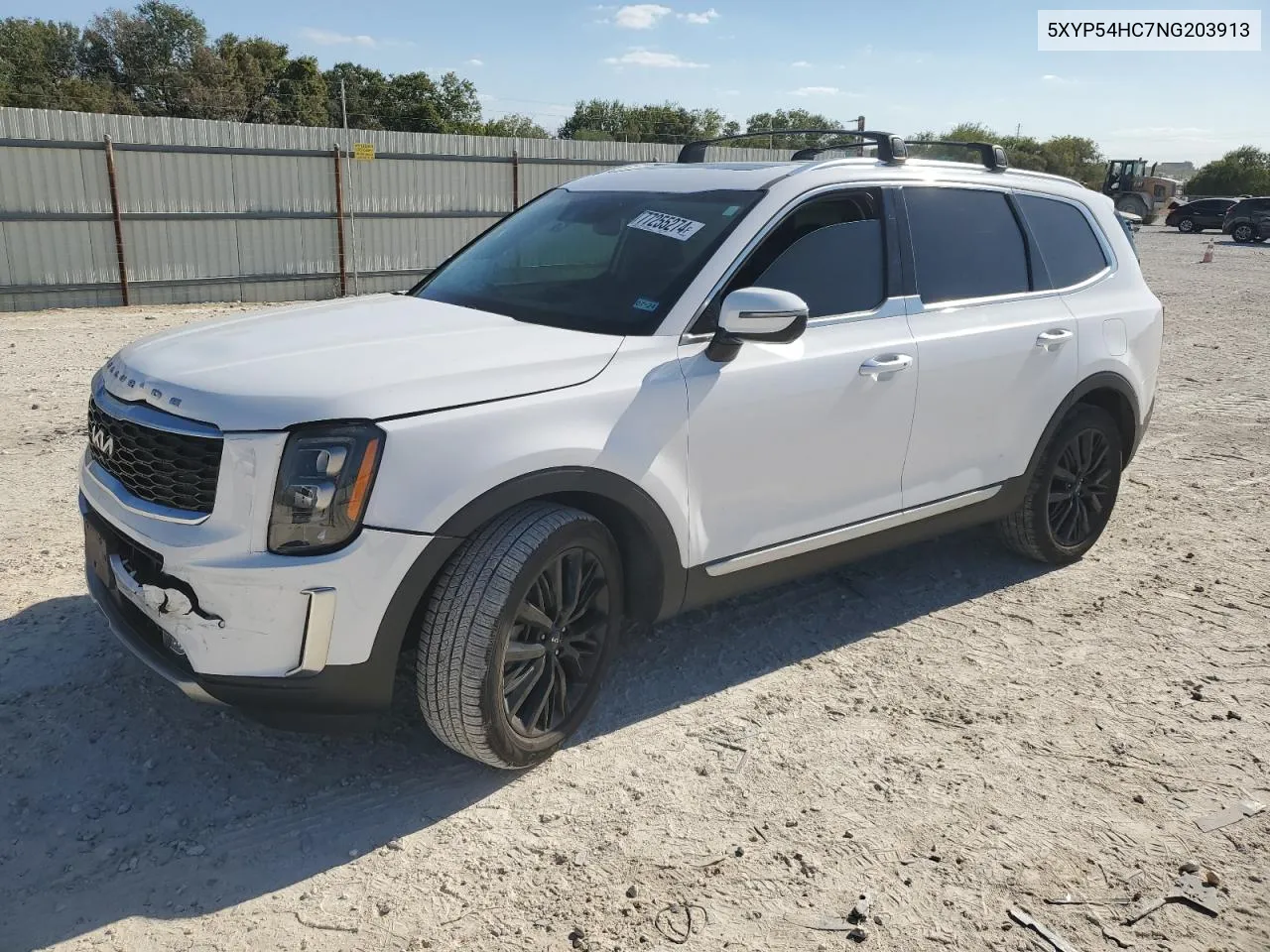 2022 Kia Telluride Sx VIN: 5XYP54HC7NG203913 Lot: 77255274