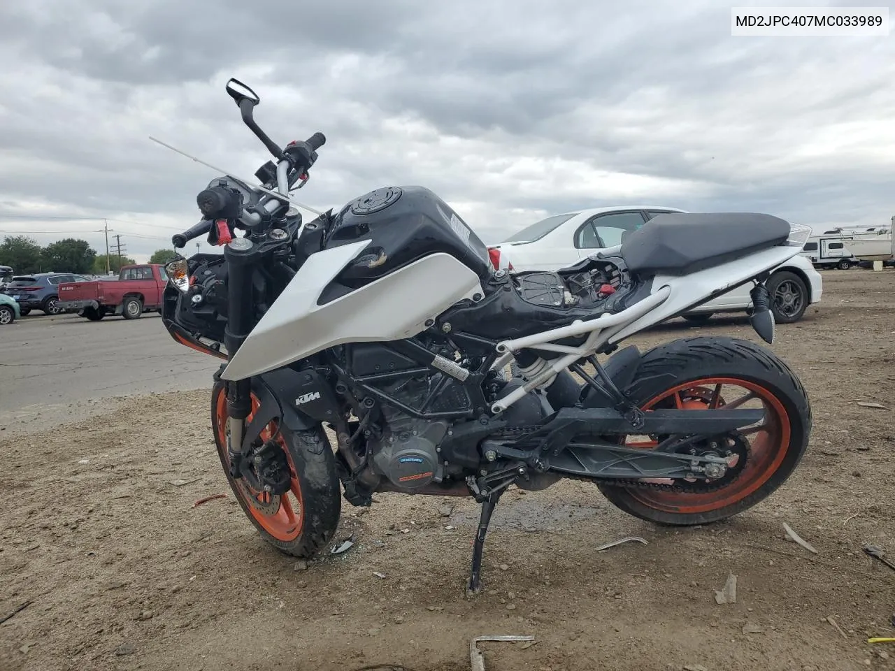 2021 Ktm 200 Duke VIN: MD2JPC407MC033989 Lot: 70667654