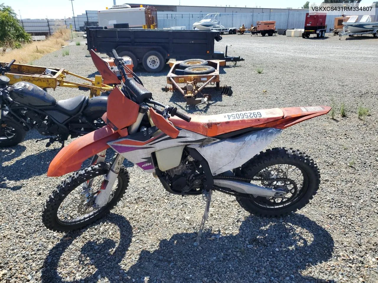 2024 Ktm 450 Xc-F VIN: VBKXCS431RM334807 Lot: 69256054