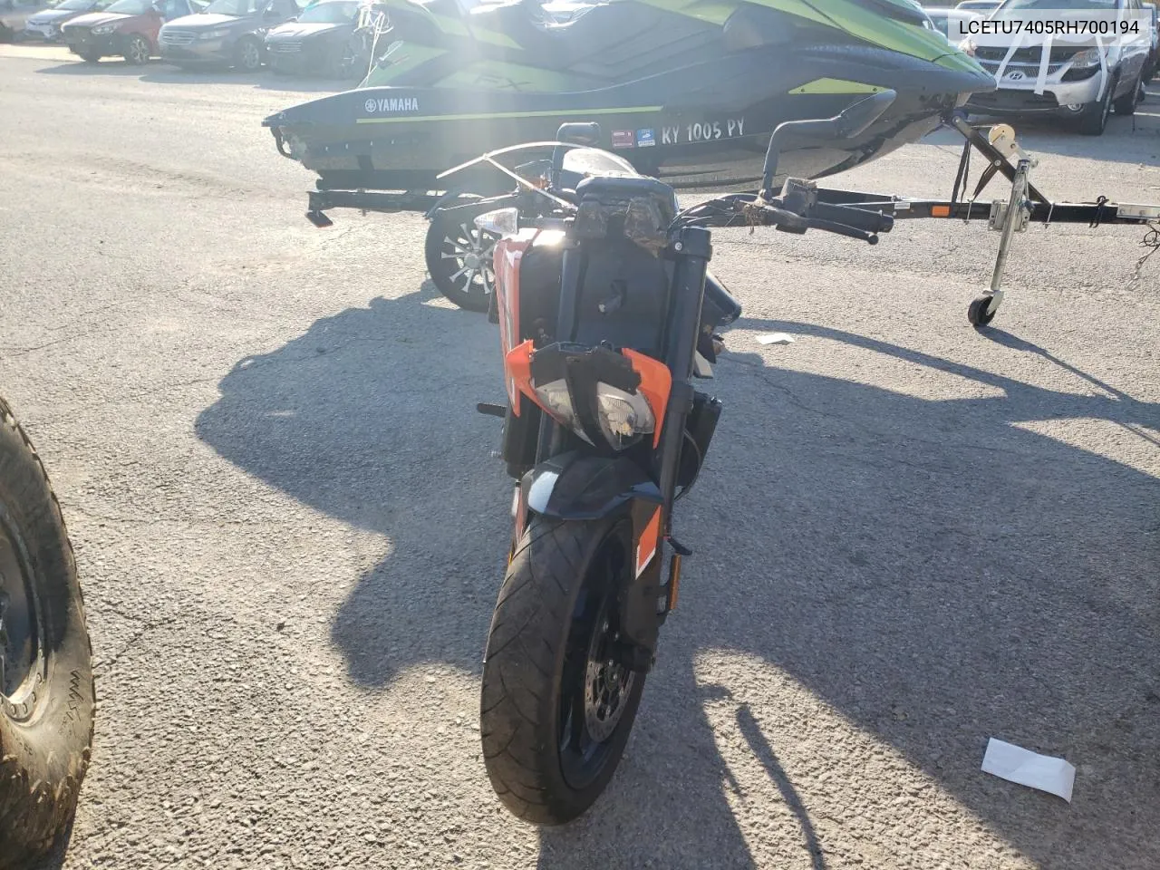 2024 Ktm 790 Duke VIN: LCETU7405RH700194 Lot: 71577184