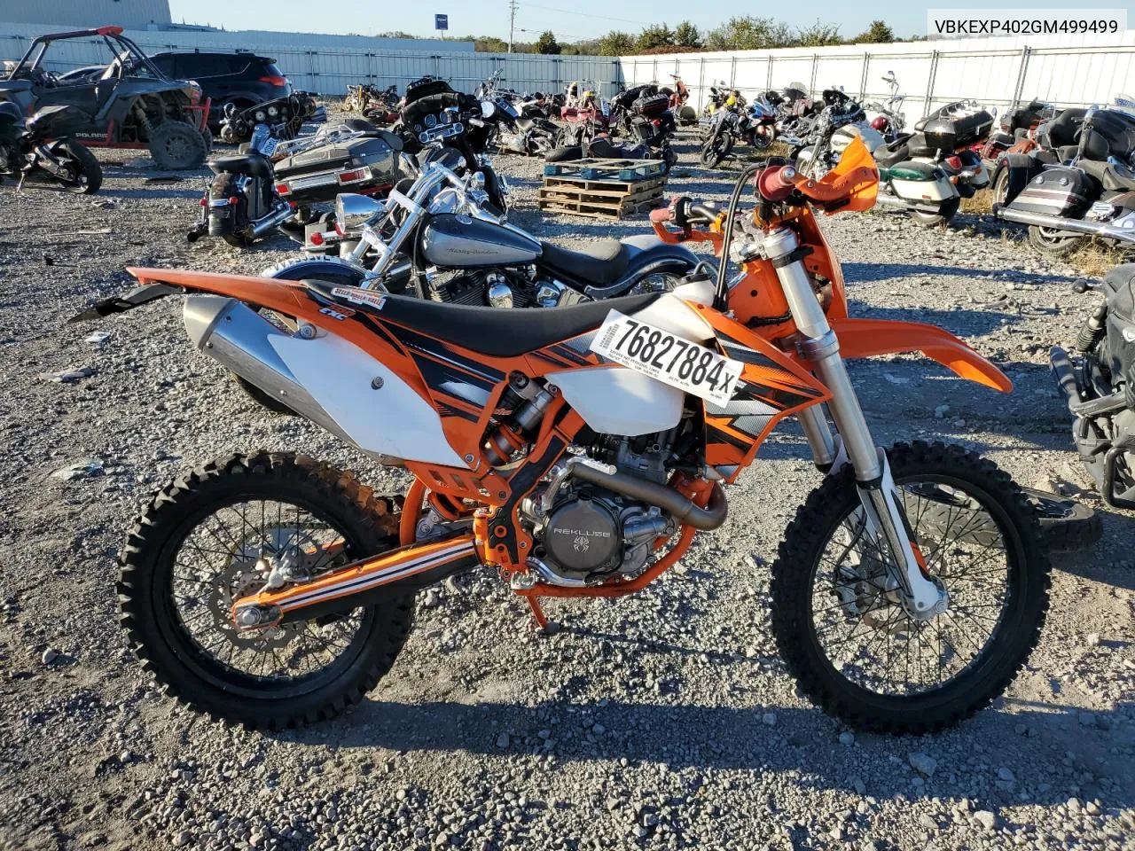 2016 Ktm 500 Xc-W VIN: VBKEXP402GM499499 Lot: 76827884