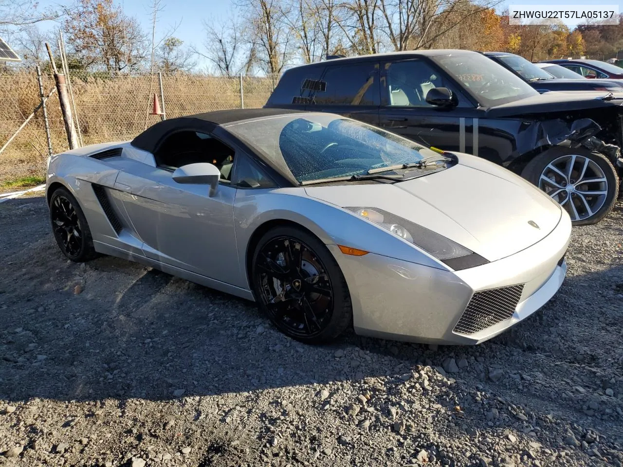 2007 Lamborghini Gallardo Spyder VIN: ZHWGU22T57LA05137 Lot: 78841294