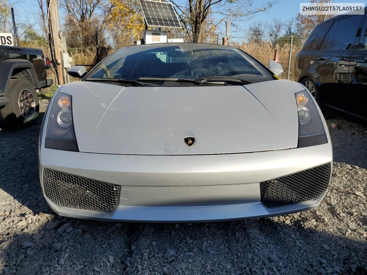 2007 Lamborghini Gallardo Spyder VIN: ZHWGU22T57LA05137 Lot: 78841294