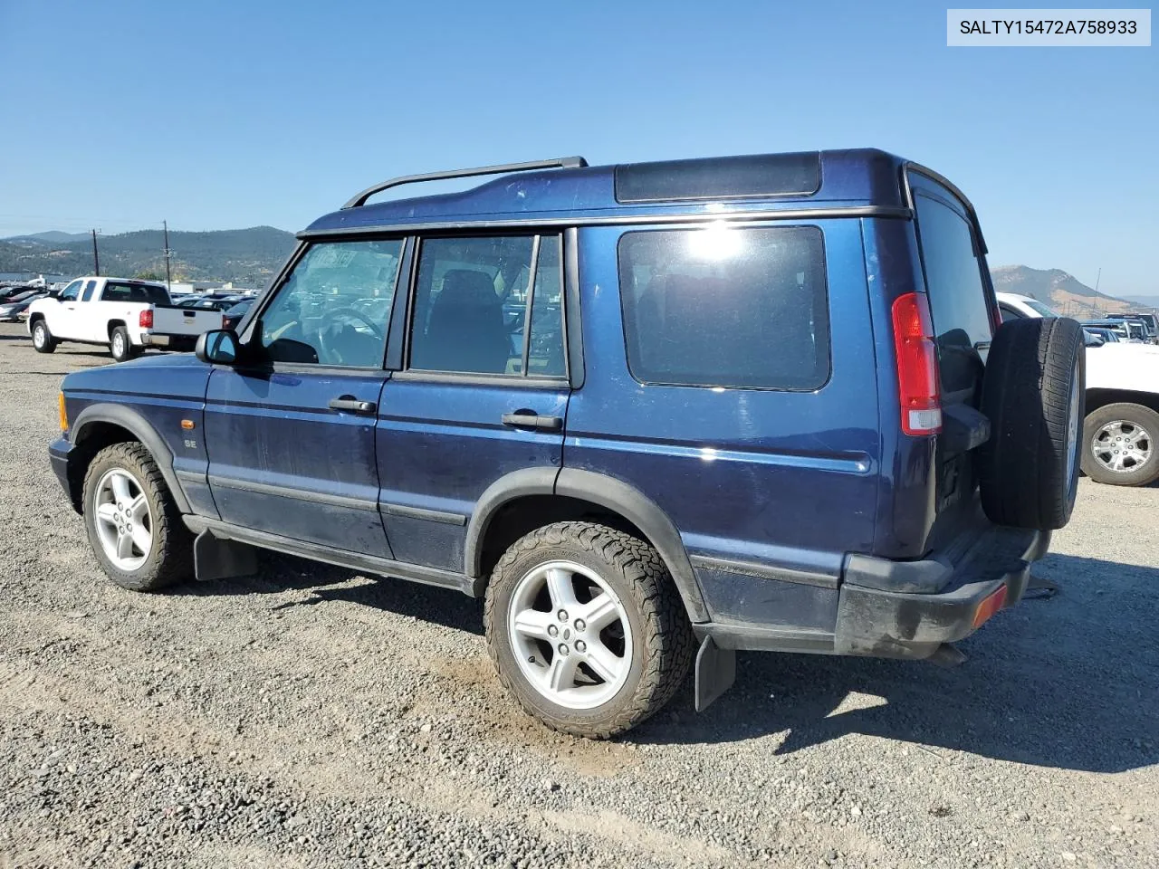 2002 Land Rover Discovery Ii Se VIN: SALTY15472A758933 Lot: 57856174