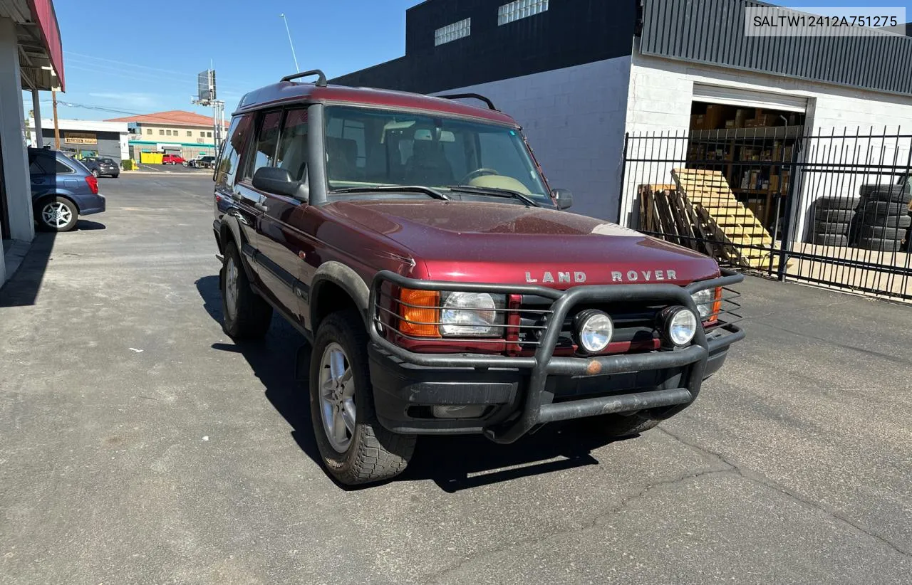 2002 Land Rover Discovery Ii Se VIN: SALTW12412A751275 Lot: 78050674