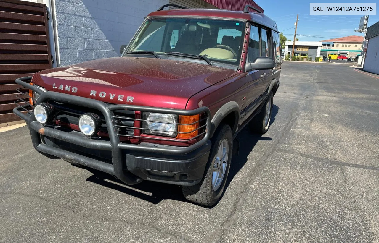 2002 Land Rover Discovery Ii Se VIN: SALTW12412A751275 Lot: 78050674