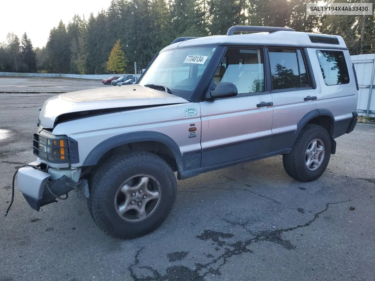 2004 Land Rover Discovery Ii Se VIN: SALTY194X4A833430 Lot: 77340134