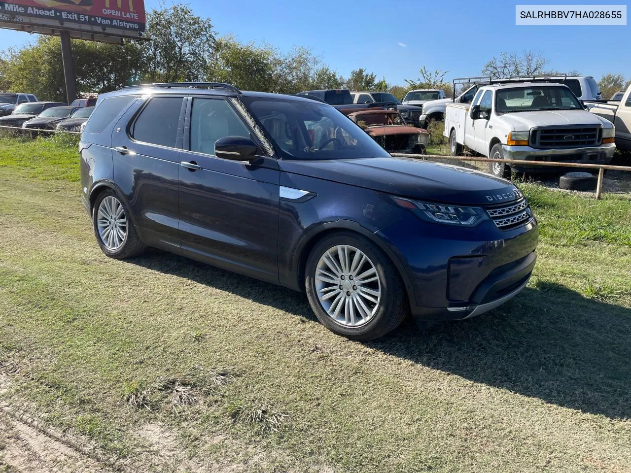 2017 Land Rover Discovery Hse Luxury VIN: SALRHBBV7HA028655 Lot: 80889354