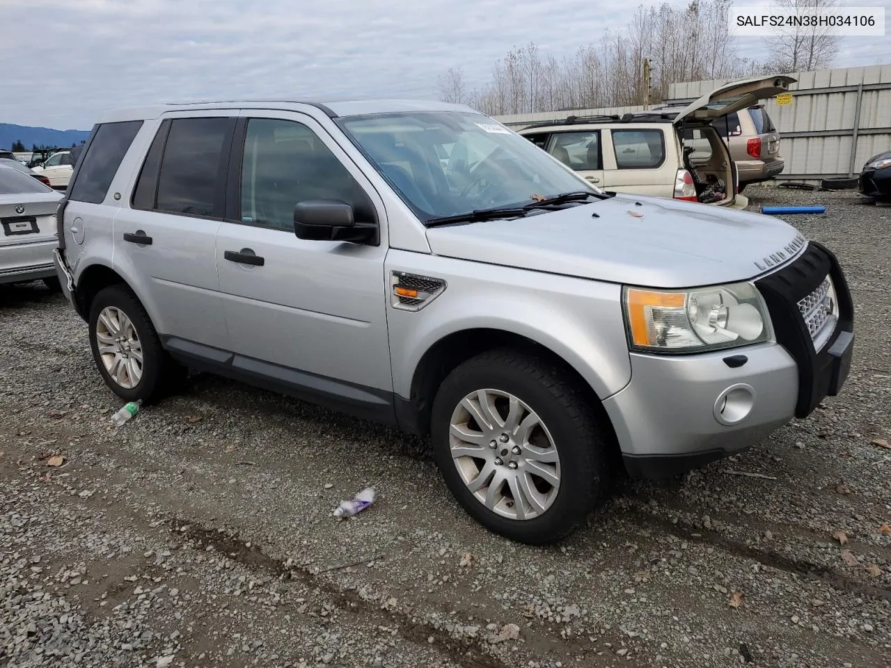 2008 Land Rover Lr2 Se Technology VIN: SALFS24N38H034106 Lot: 79703344