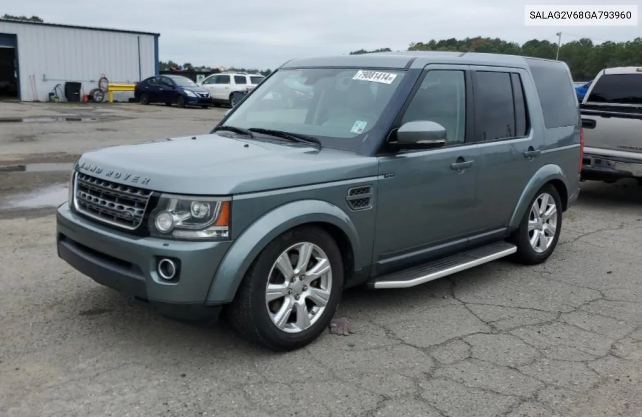 2016 Land Rover Lr4 Hse VIN: SALAG2V68GA793960 Lot: 79081414