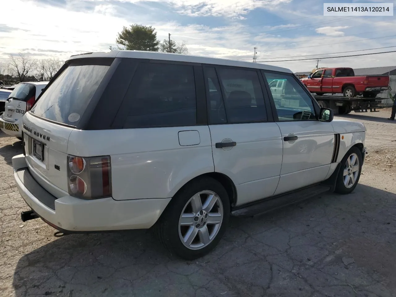 2003 Land Rover Range Rover Hse VIN: SALME11413A120214 Lot: 78830704