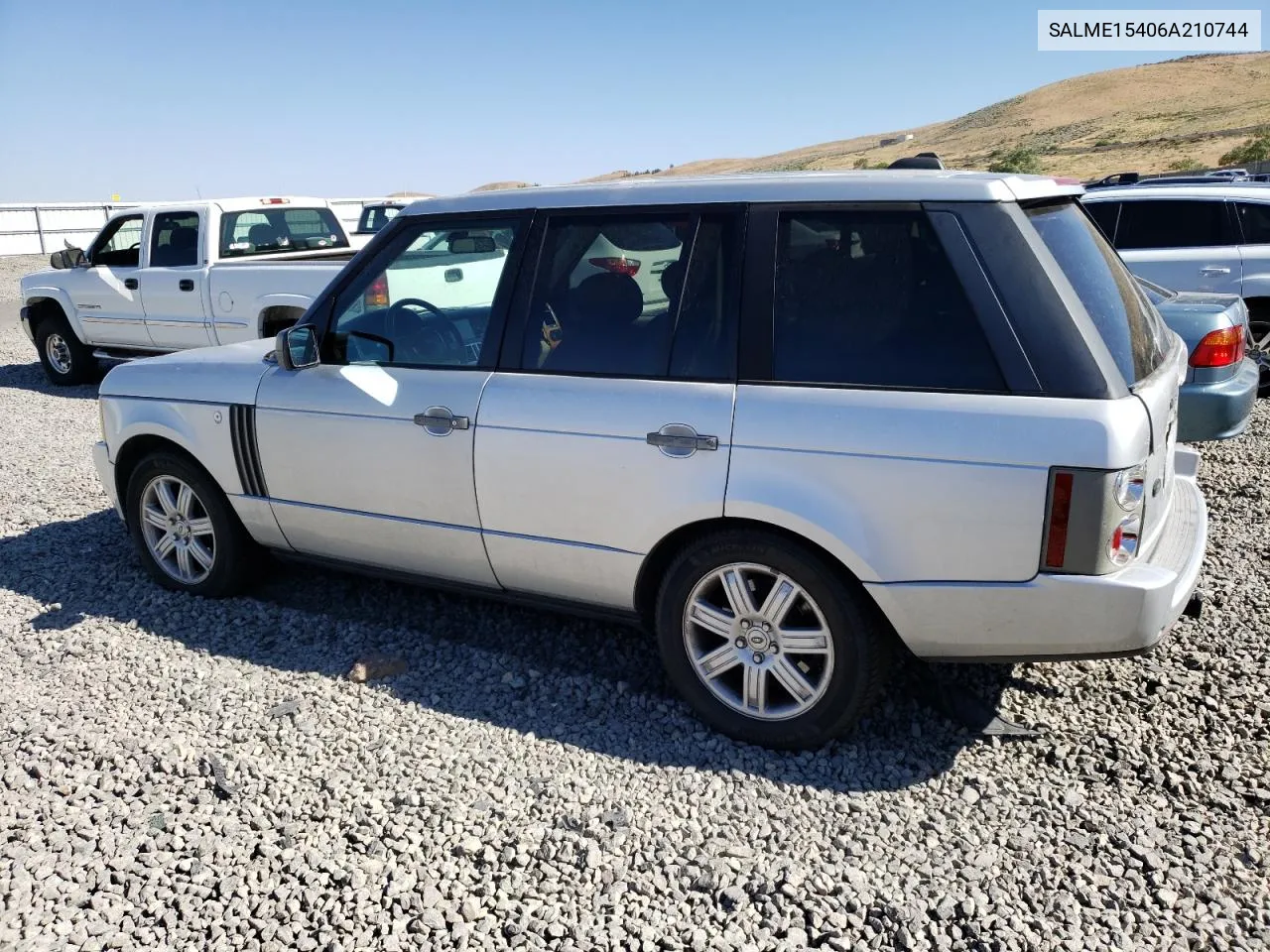 2006 Land Rover Range Rover Hse VIN: SALME15406A210744 Lot: 64604004