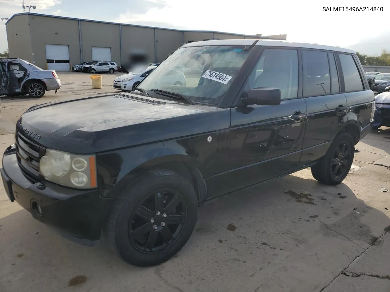 2006 Land Rover Range Rover Hse VIN: SALMF15496A214840 Lot: 78614984