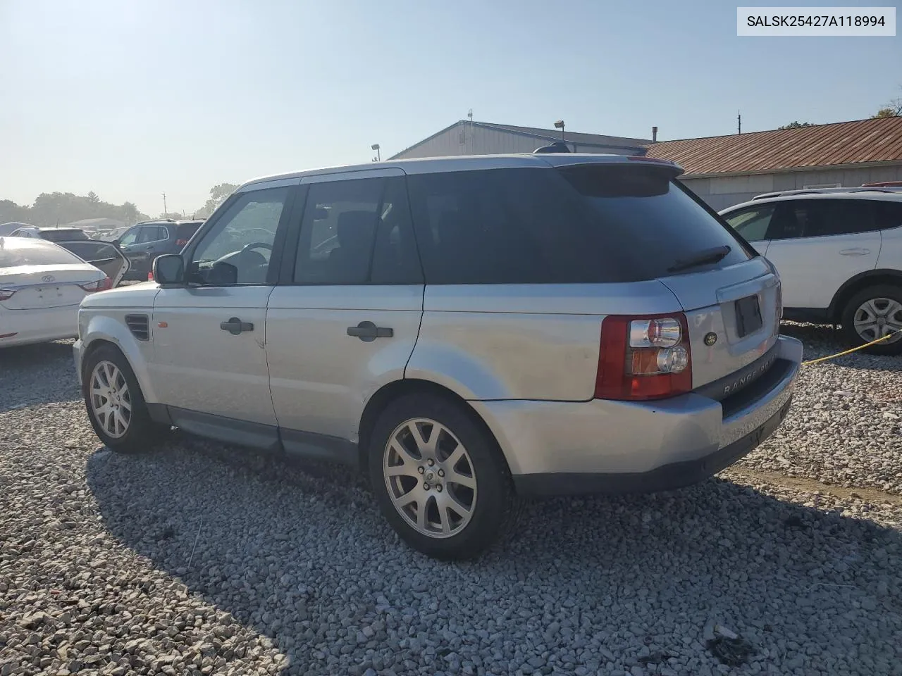 2007 Land Rover Range Rover Sport Hse VIN: SALSK25427A118994 Lot: 71041944