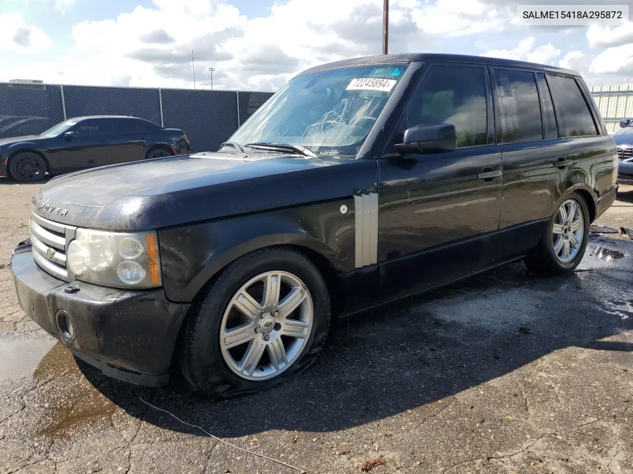 2008 Land Rover Range Rover Hse VIN: SALME15418A295872 Lot: 72245894