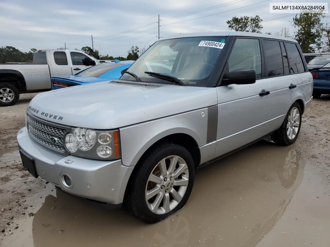 2008 Land Rover Range Rover Supercharged VIN: SALMF134X8A284904 Lot: 74900424