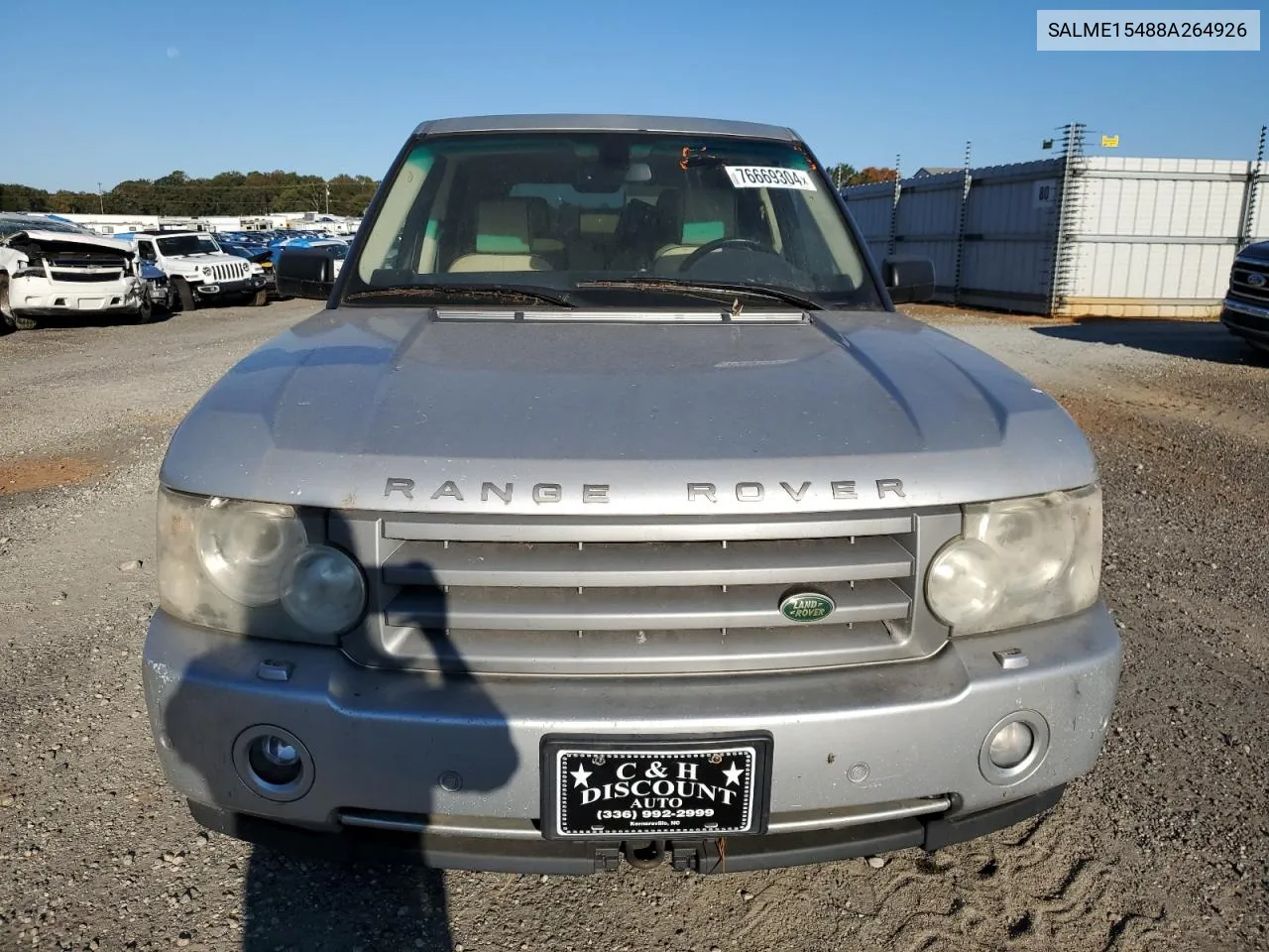 2008 Land Rover Range Rover Hse VIN: SALME15488A264926 Lot: 76669304