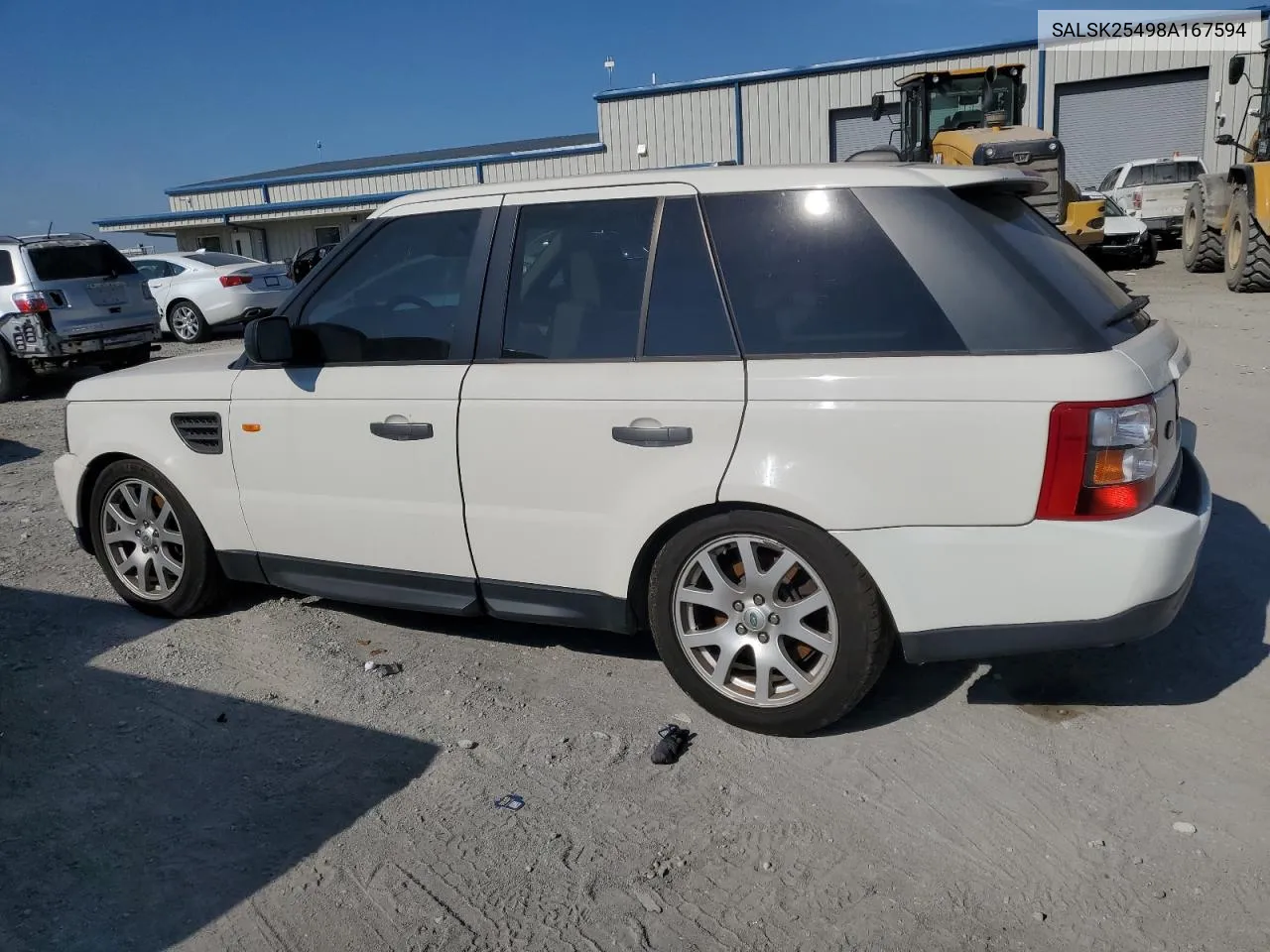 2008 Land Rover Range Rover Sport Hse VIN: SALSK25498A167594 Lot: 78071004