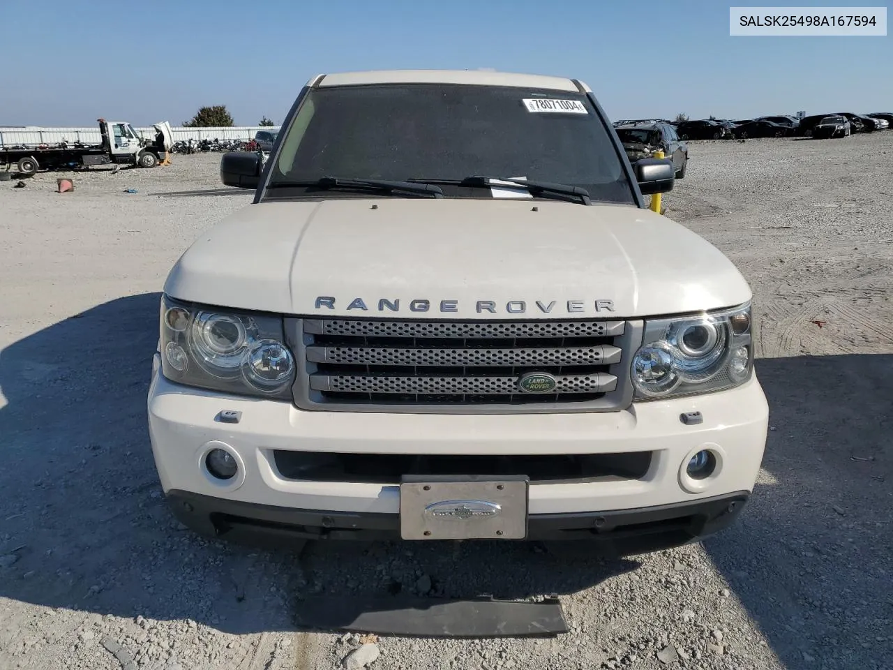 2008 Land Rover Range Rover Sport Hse VIN: SALSK25498A167594 Lot: 78071004