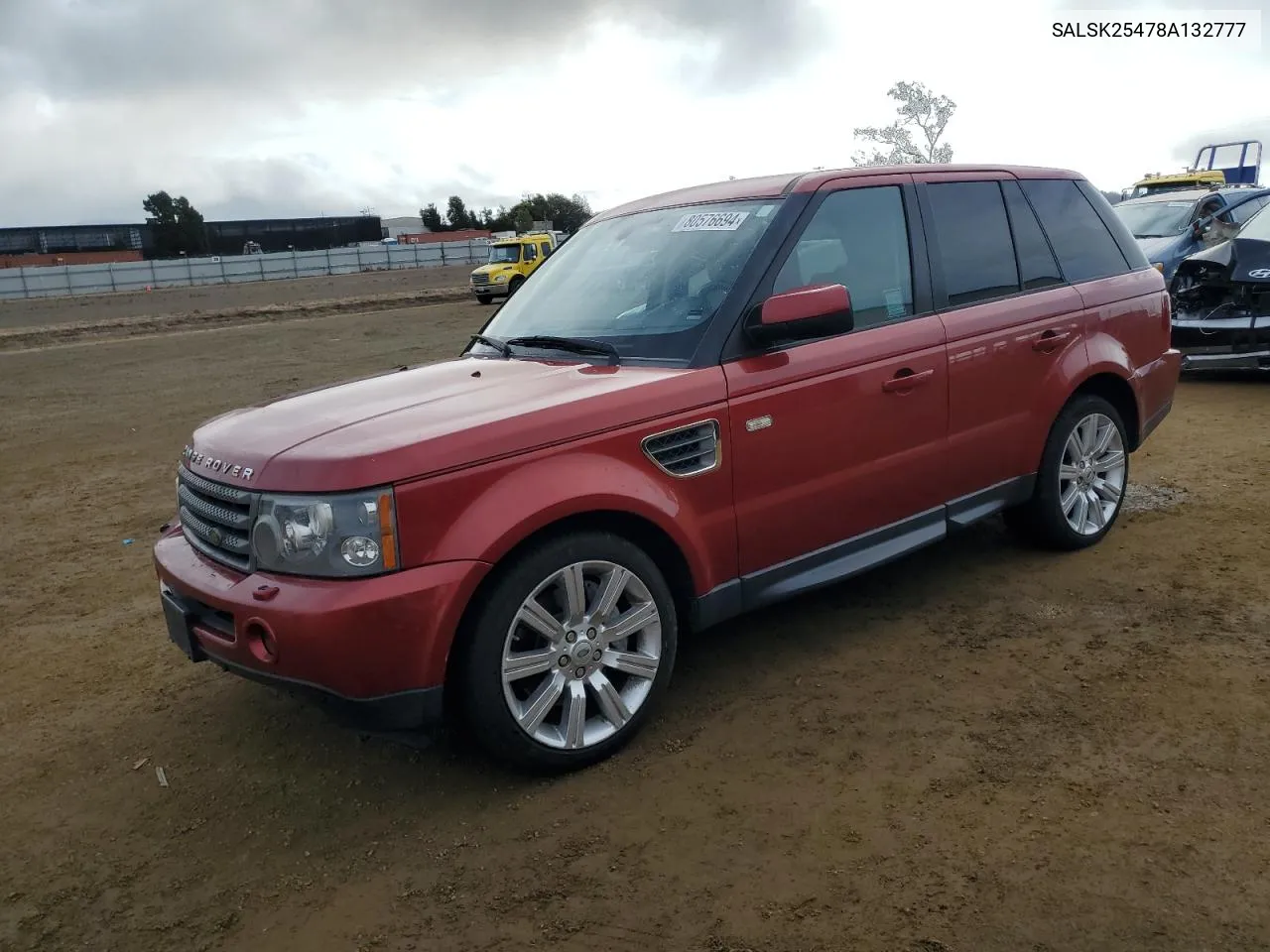 2008 Land Rover Range Rover Sport Hse VIN: SALSK25478A132777 Lot: 80576694