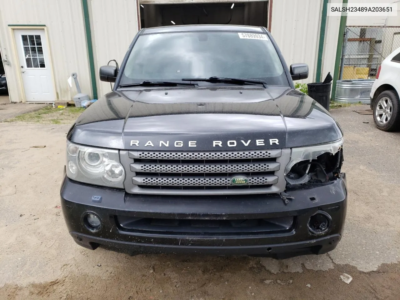 2009 Land Rover Range Rover Sport Supercharged VIN: SALSH23489A203651 Lot: 57889934