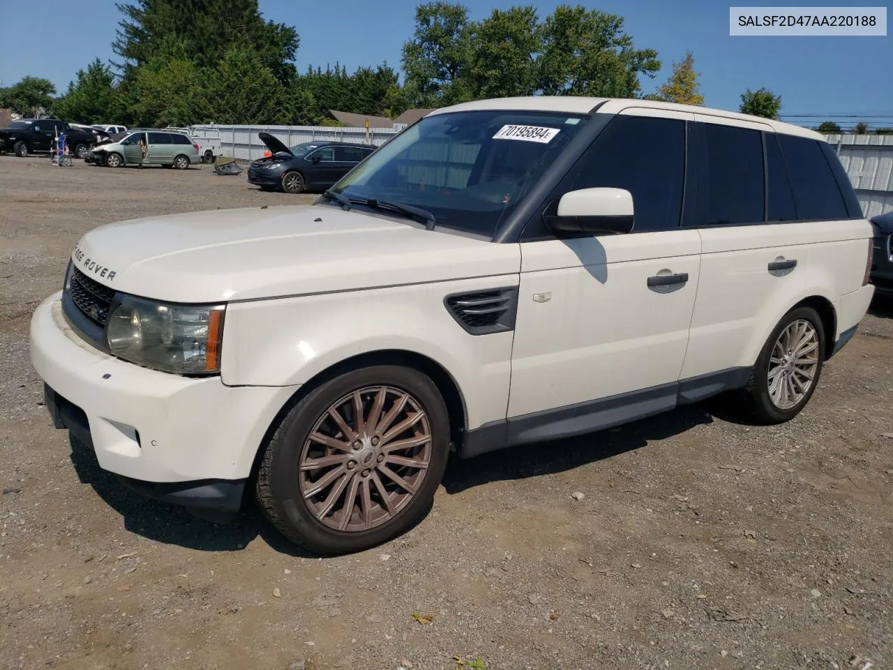 2010 Land Rover Range Rover Sport Hse VIN: SALSF2D47AA220188 Lot: 70195894