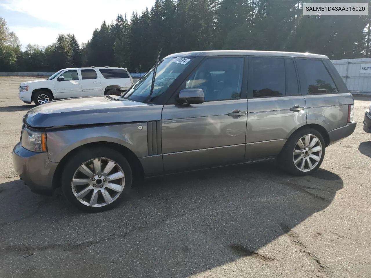 2010 Land Rover Range Rover Hse VIN: SALME1D43AA316020 Lot: 71098984