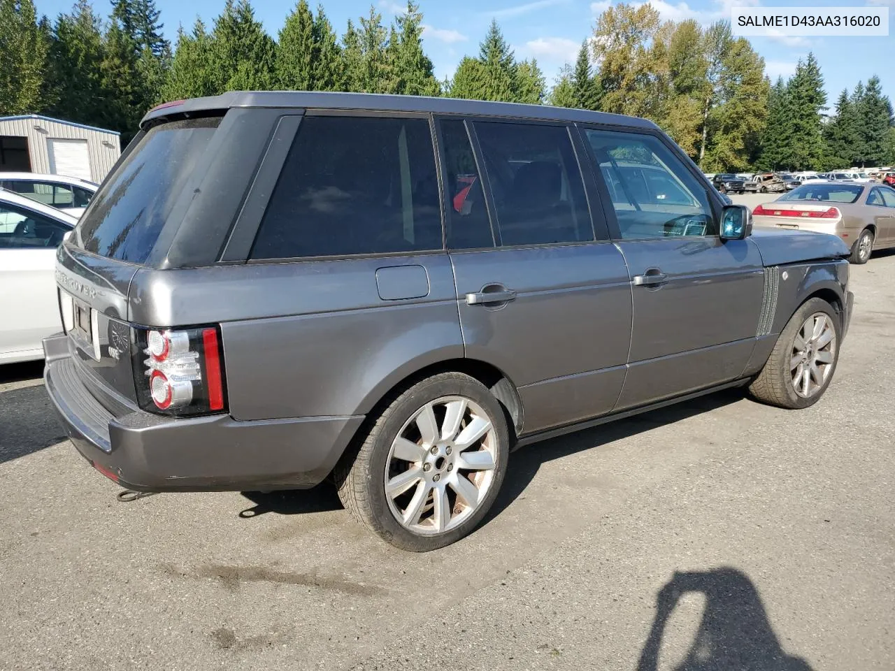 2010 Land Rover Range Rover Hse VIN: SALME1D43AA316020 Lot: 71098984