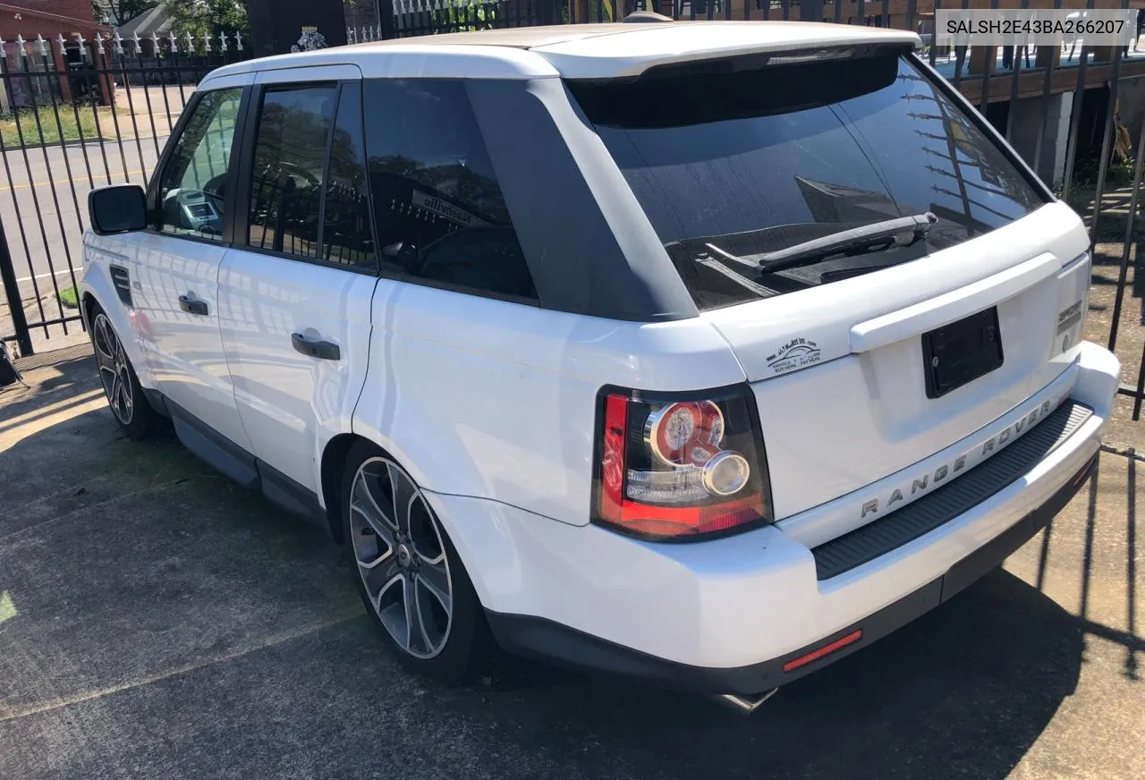 2011 Land Rover Range Rover Sport Sc VIN: SALSH2E43BA266207 Lot: 72563254