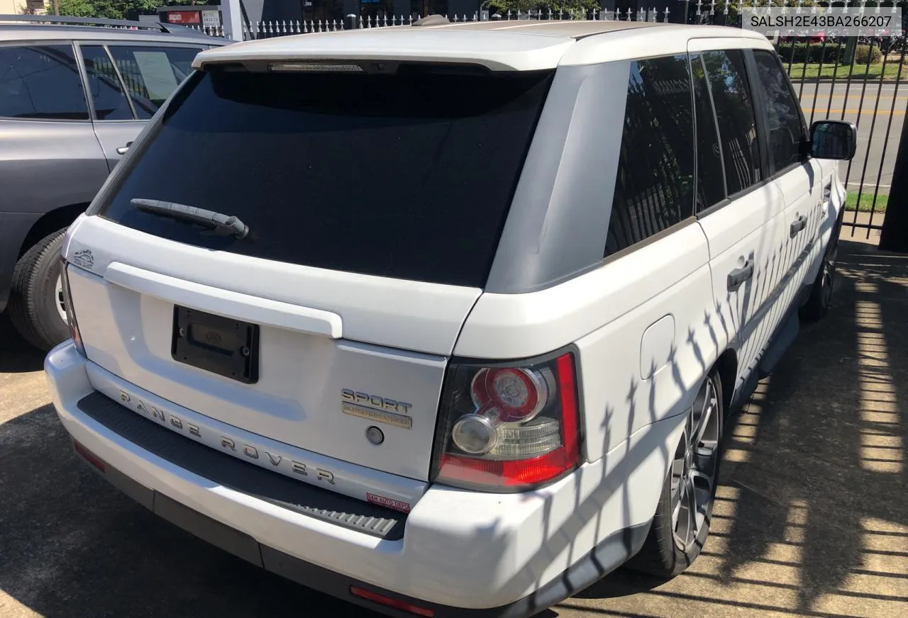 2011 Land Rover Range Rover Sport Sc VIN: SALSH2E43BA266207 Lot: 72563254