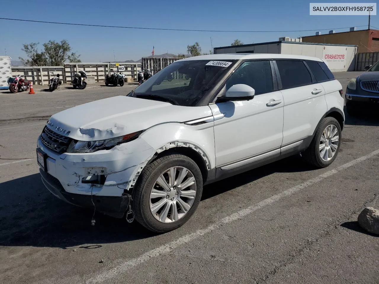 2015 Land Rover Range Rover Evoque Prestige Premium VIN: SALVV2BGXFH958725 Lot: 74386694