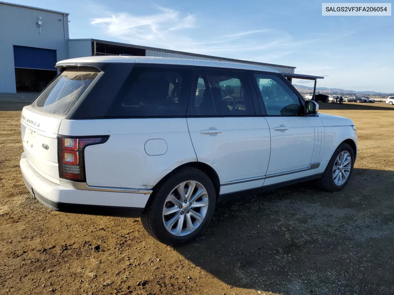 2015 Land Rover Range Rover Hse VIN: SALGS2VF3FA206054 Lot: 78935114