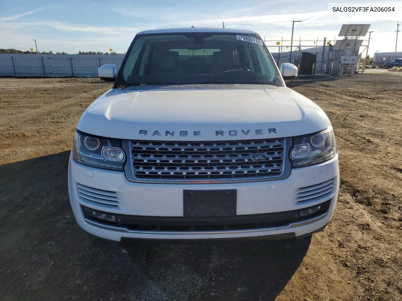 2015 Land Rover Range Rover Hse VIN: SALGS2VF3FA206054 Lot: 78935114