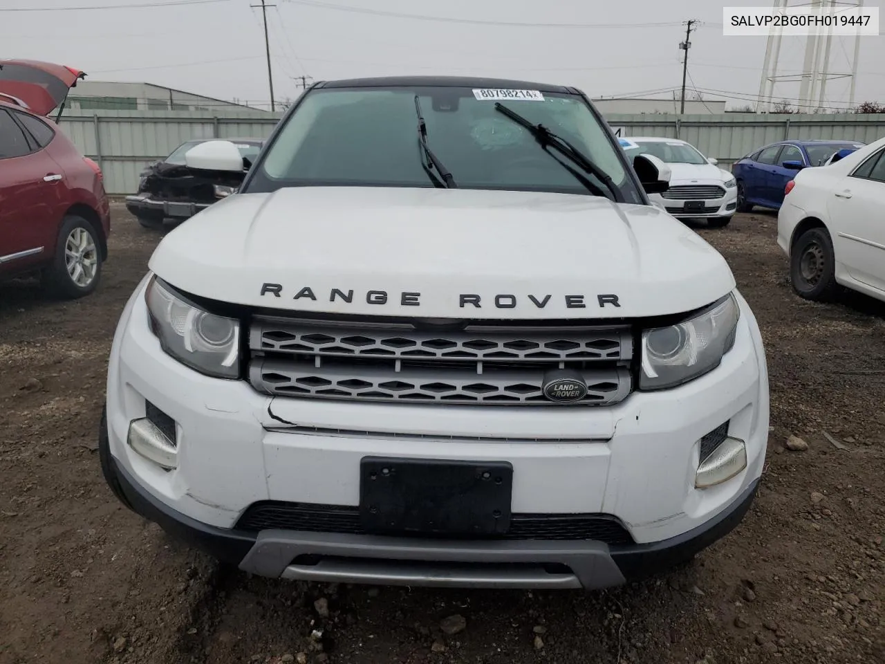 2015 Land Rover Range Rover Evoque Pure Plus VIN: SALVP2BG0FH019447 Lot: 80798214