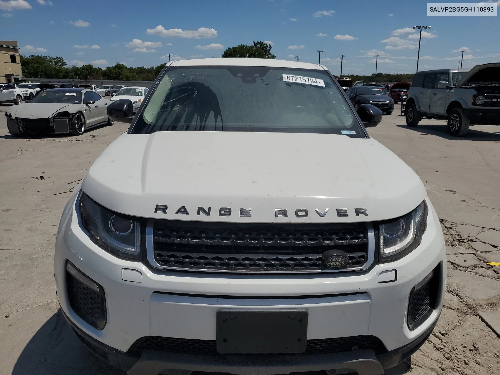 2016 Land Rover Range Rover Evoque Se VIN: SALVP2BG5GH110893 Lot: 67215794