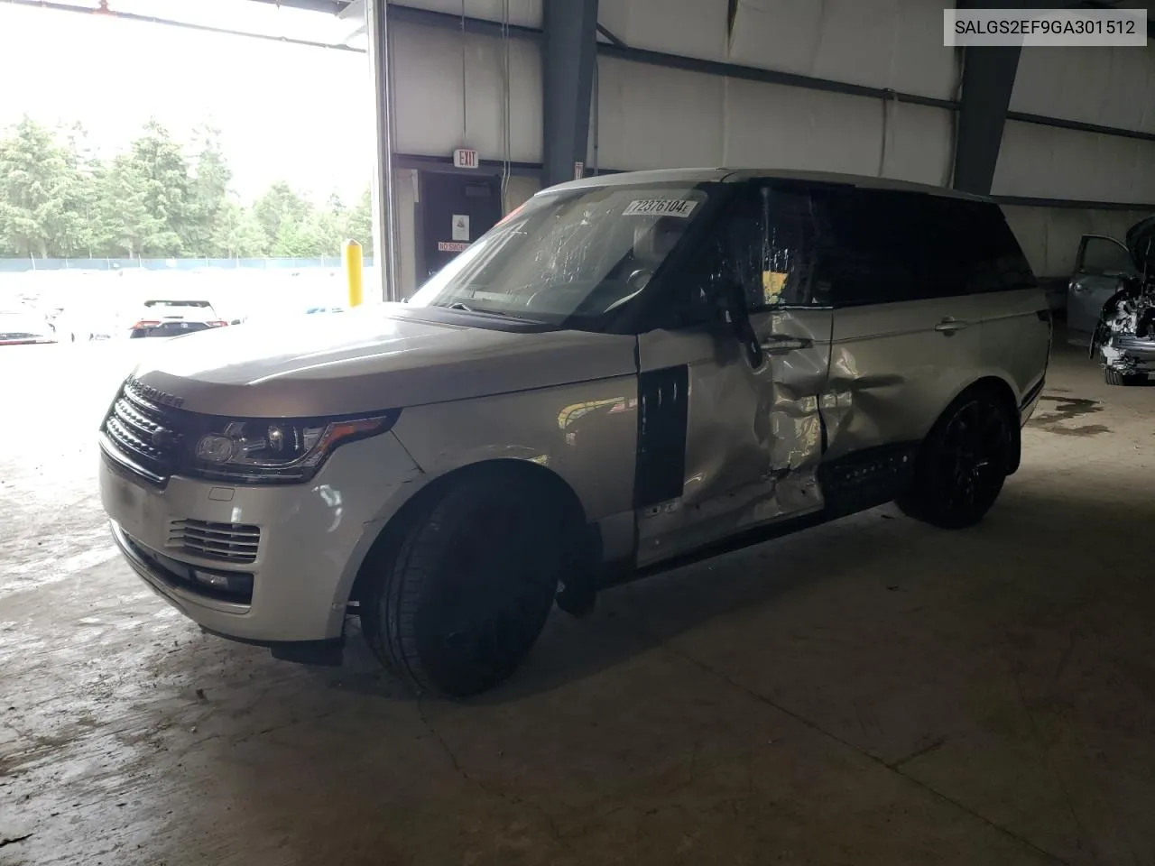 2016 Land Rover Range Rover Supercharged VIN: SALGS2EF9GA301512 Lot: 72376104