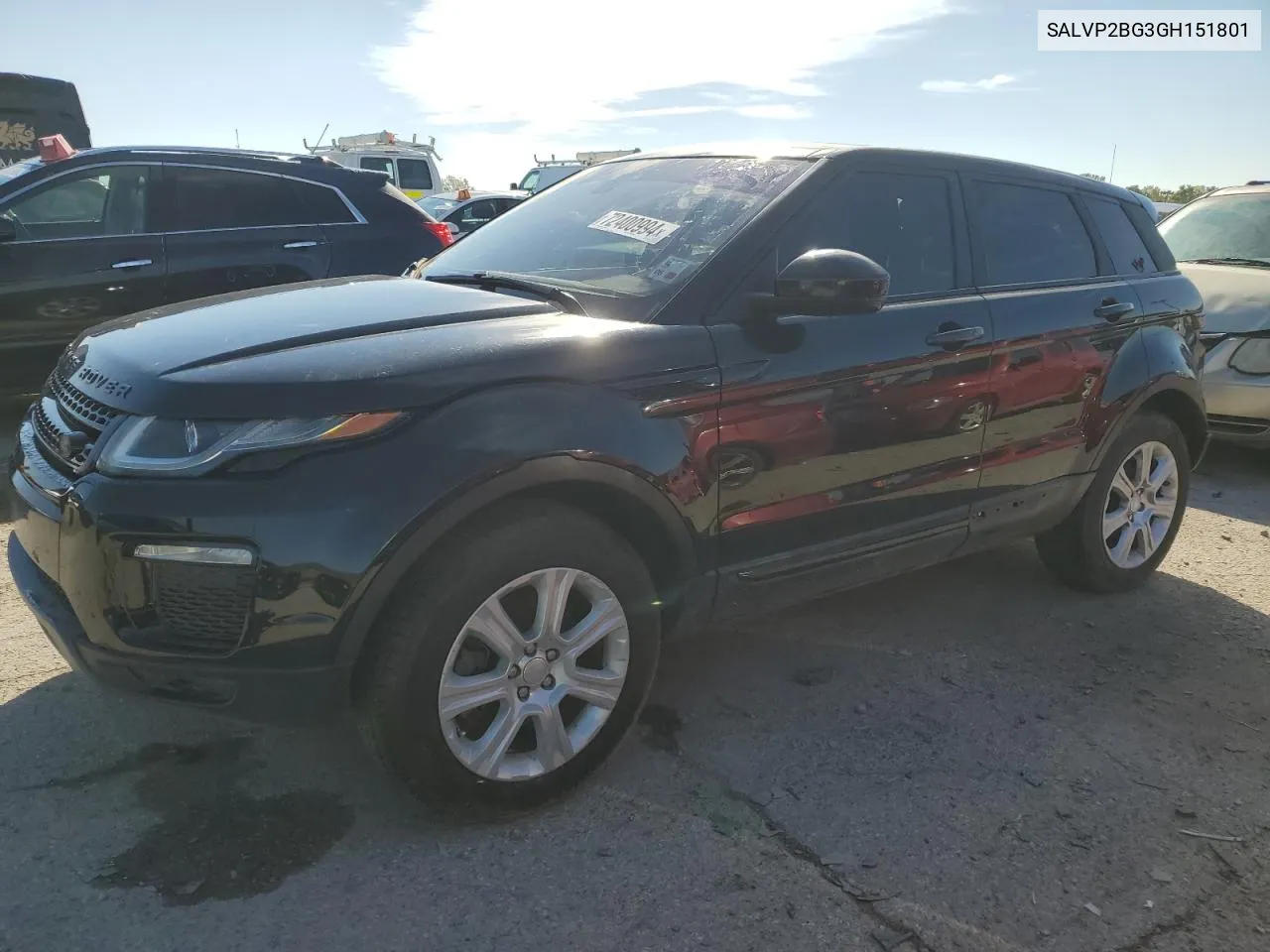 2016 Land Rover Range Rover Evoque Se VIN: SALVP2BG3GH151801 Lot: 72400994