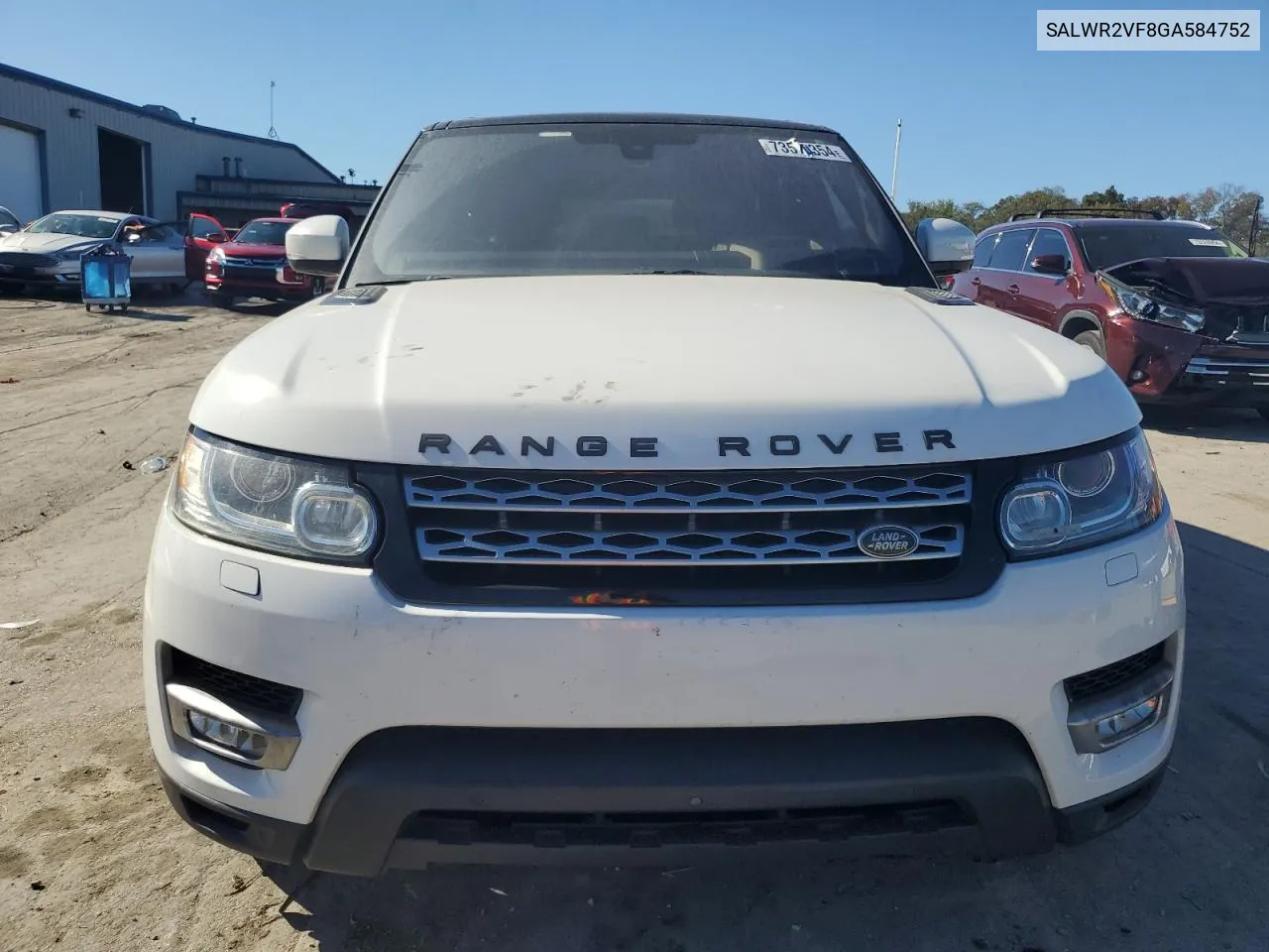 2016 Land Rover Range Rover Sport Hse VIN: SALWR2VF8GA584752 Lot: 73570354