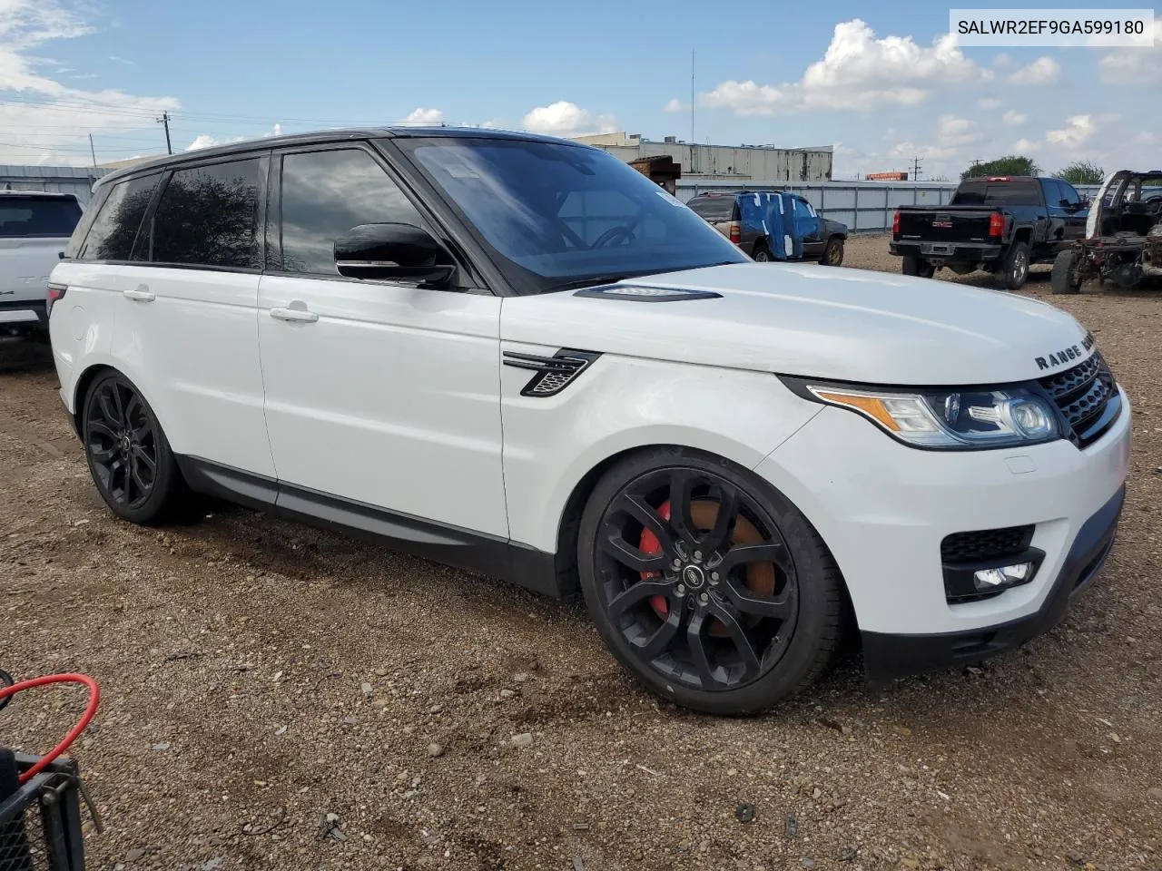 2016 Land Rover Range Rover Sport Sc VIN: SALWR2EF9GA599180 Lot: 74944214