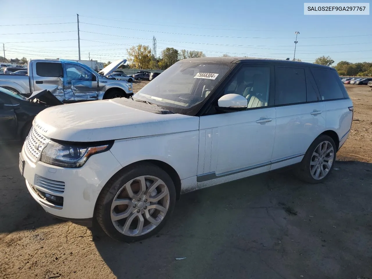 2016 Land Rover Range Rover Supercharged VIN: SALGS2EF9GA297767 Lot: 75668304