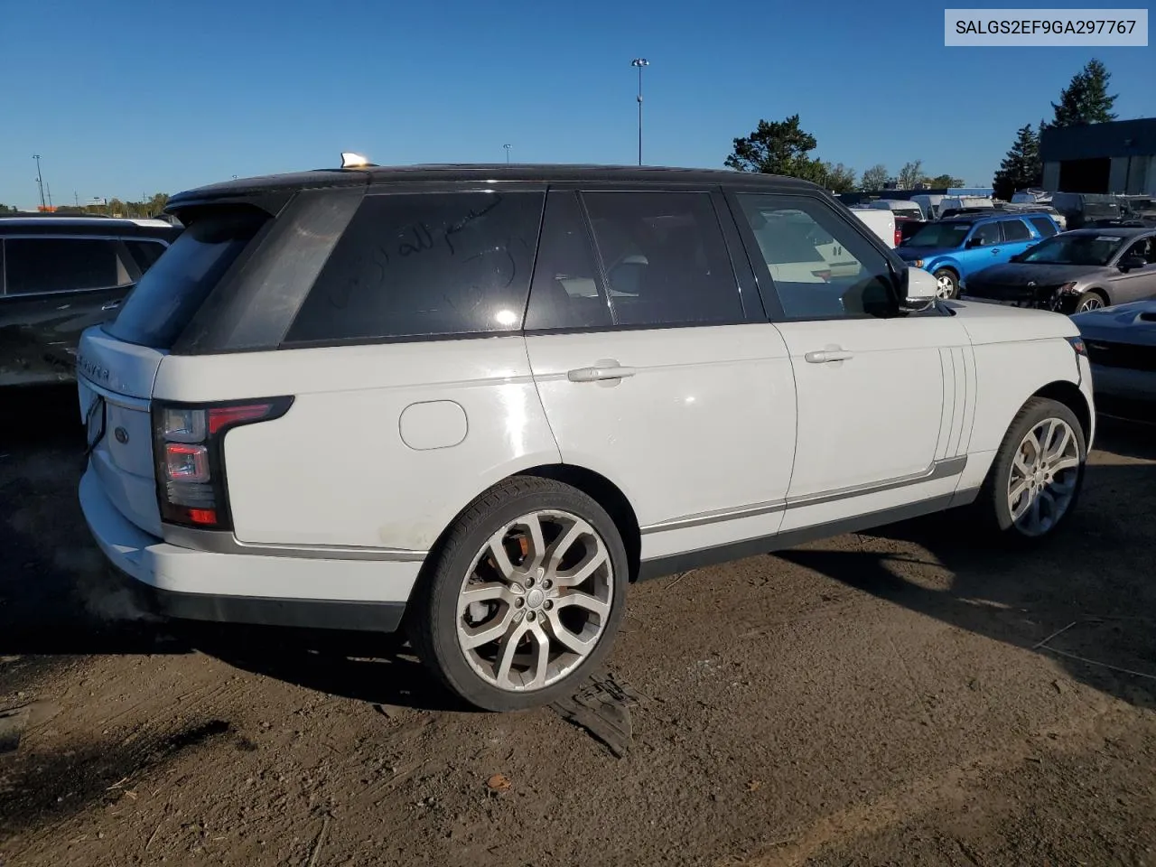 2016 Land Rover Range Rover Supercharged VIN: SALGS2EF9GA297767 Lot: 75668304