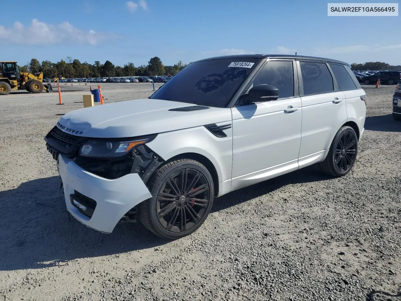 2016 Land Rover Range Rover Sport Sc VIN: SALWR2EF1GA566495 Lot: 75918264