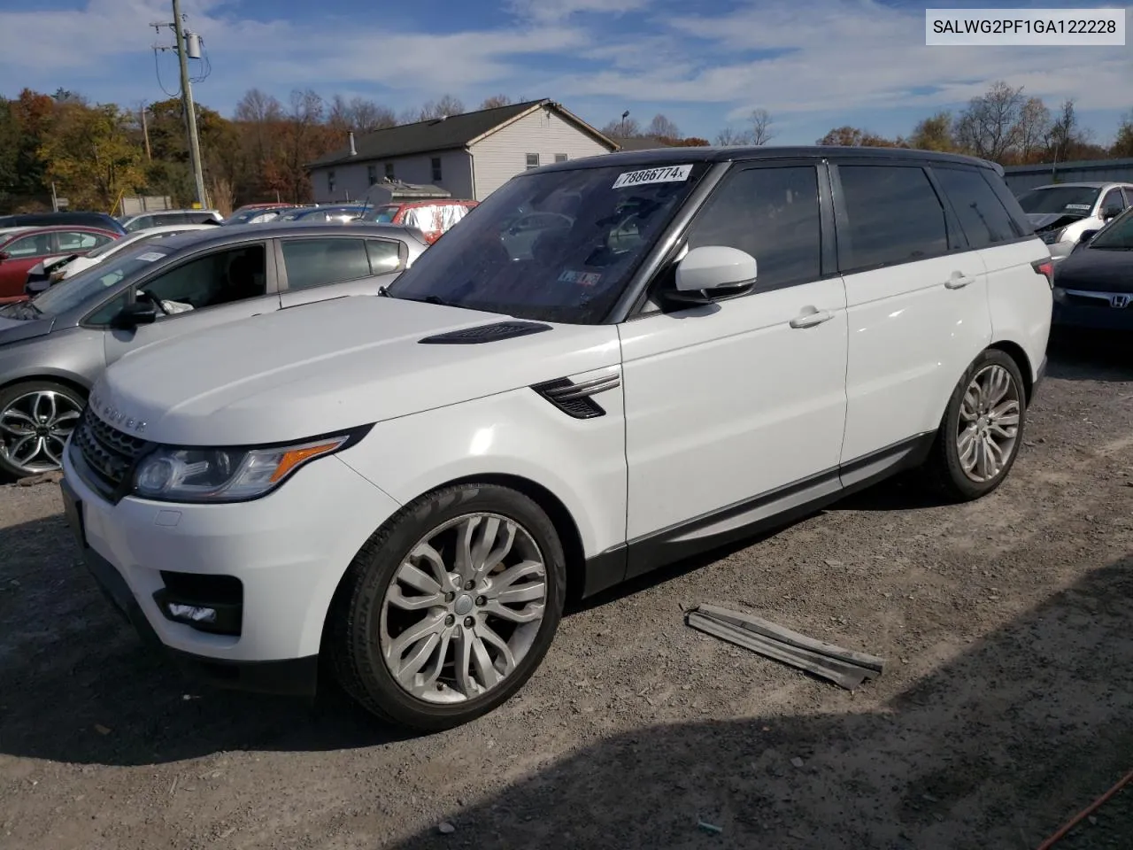 2016 Land Rover Range Rover Sport Se VIN: SALWG2PF1GA122228 Lot: 78866774