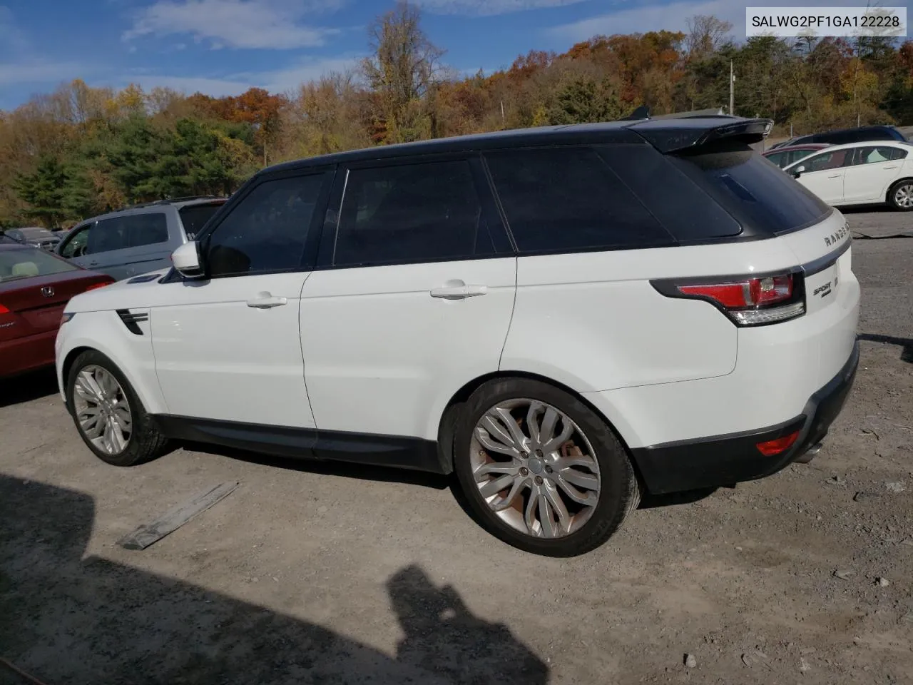 2016 Land Rover Range Rover Sport Se VIN: SALWG2PF1GA122228 Lot: 78866774