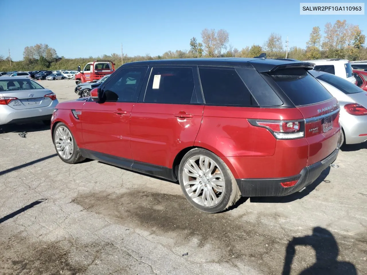 2016 Land Rover Range Rover Sport Hse VIN: SALWR2PF1GA110963 Lot: 78954514