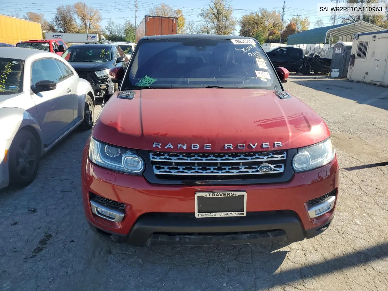 2016 Land Rover Range Rover Sport Hse VIN: SALWR2PF1GA110963 Lot: 78954514