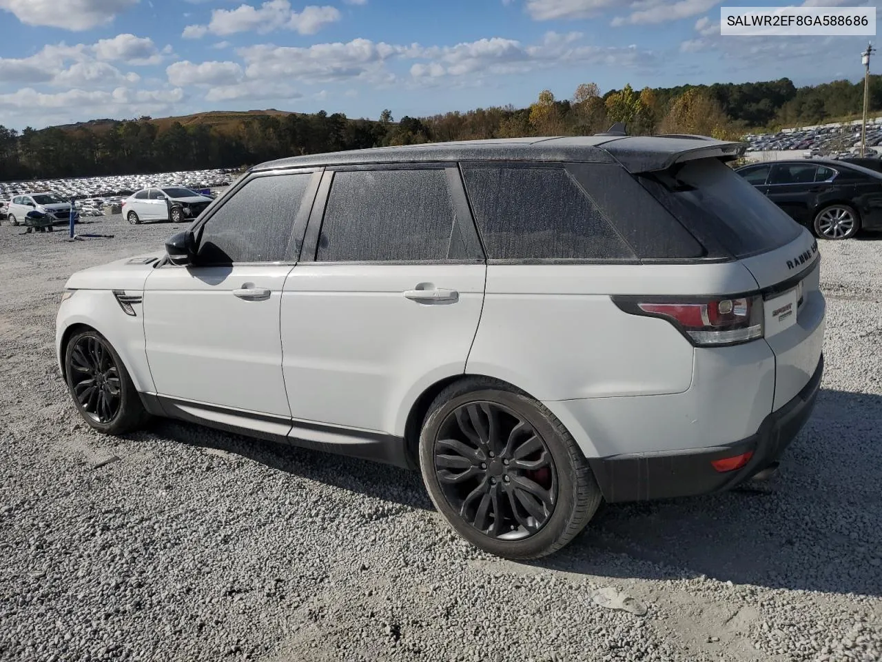 2016 Land Rover Range Rover Sport Sc VIN: SALWR2EF8GA588686 Lot: 79383534