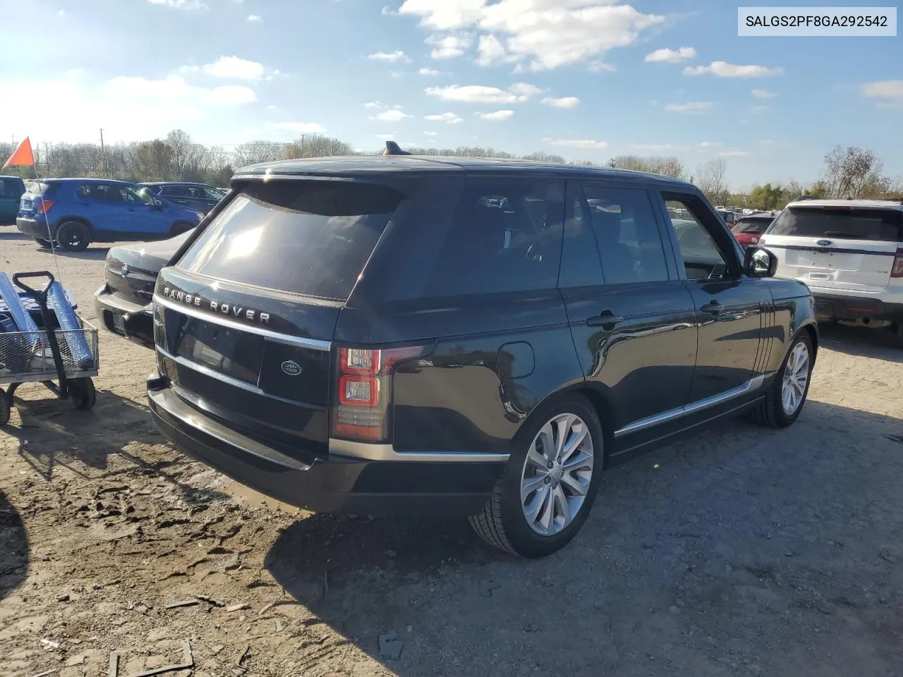 2016 Land Rover Range Rover Hse VIN: SALGS2PF8GA292542 Lot: 79911114